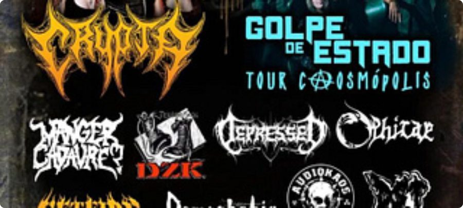 Cartaz com Crypta, Golpe de Estado, Manger Cadavre? e DZK