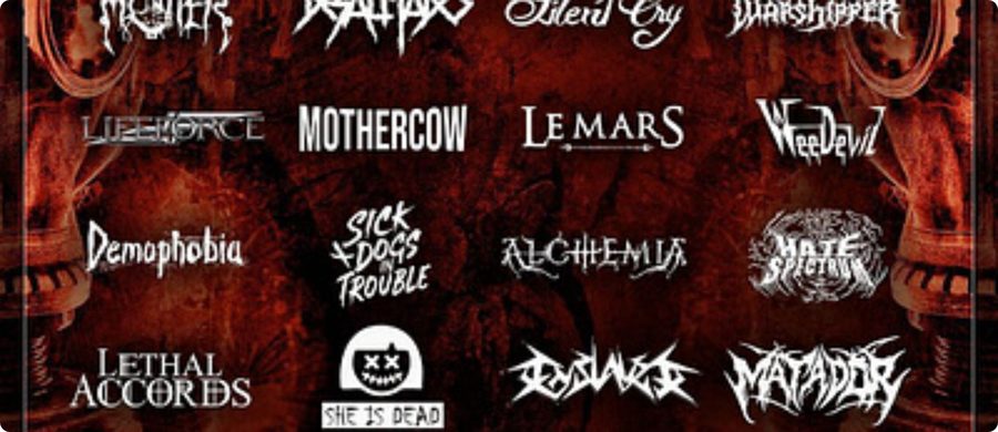 Cartaz de festival com várias bandas